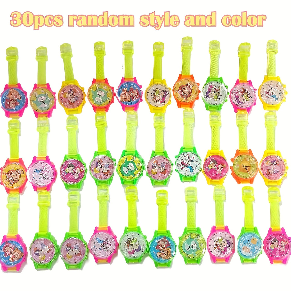 30pcs Cartoon Character Watches Fun & Educational Party Favors for Kids