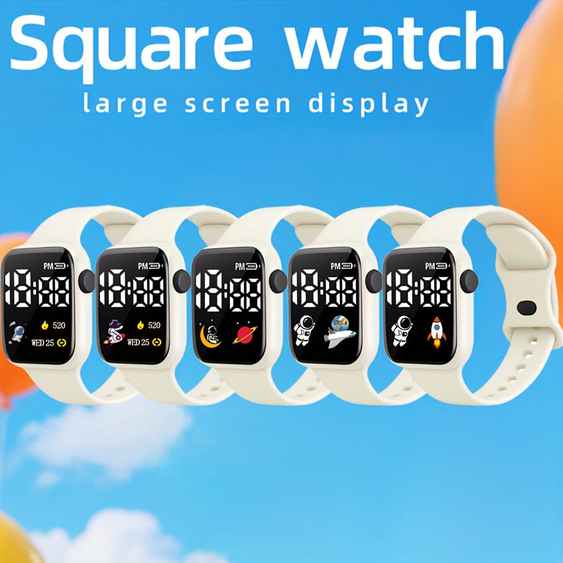 5pcs Christmas Astronaut LED Watches Set for Students