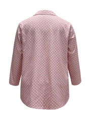  Polka Dot Print Long Sleeve Blouse