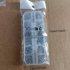 1000pcs 12 Grid Rhinestone Set Nail Art Decorations Unscented