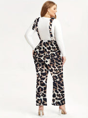  Leopard Print Wide Leg Jumpsuit