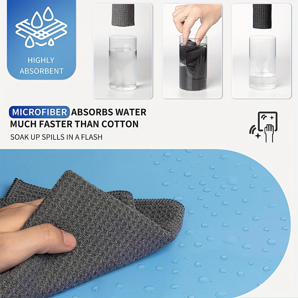 6pcs Waffle Cleaning Towels Reusable Absorbent Microfiber Cloths
