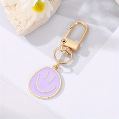 Cartoon Keychain Colorful Face Pendant Girl Heart Pendant