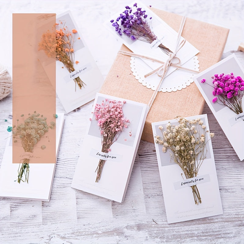 Dried Flower Blessing Card for Women, After Sales Cartoon Design