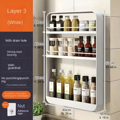 Wall Mounted Rack for Seasonings Cosmetics Bathroom Storage