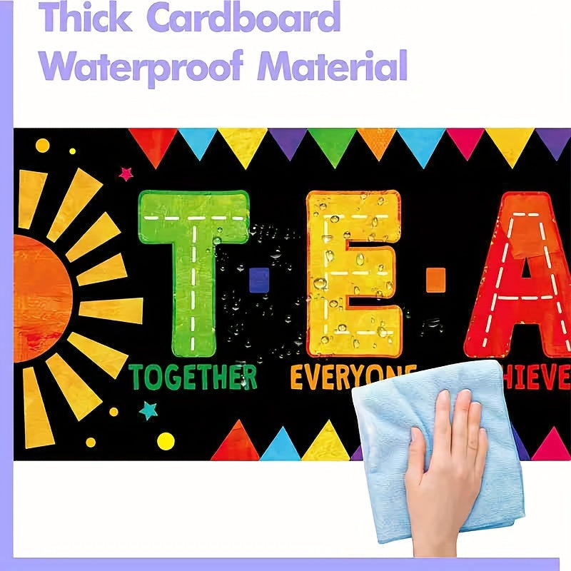 2pcs Teamwork & Motivational Classroom Banner Posters
