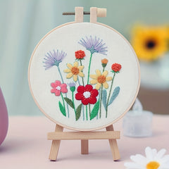 Plant Flower Embroidery DIY Material Package Kit for Beginners