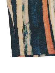  Brush Print High Rise Straight Leg Pants With Pockets
