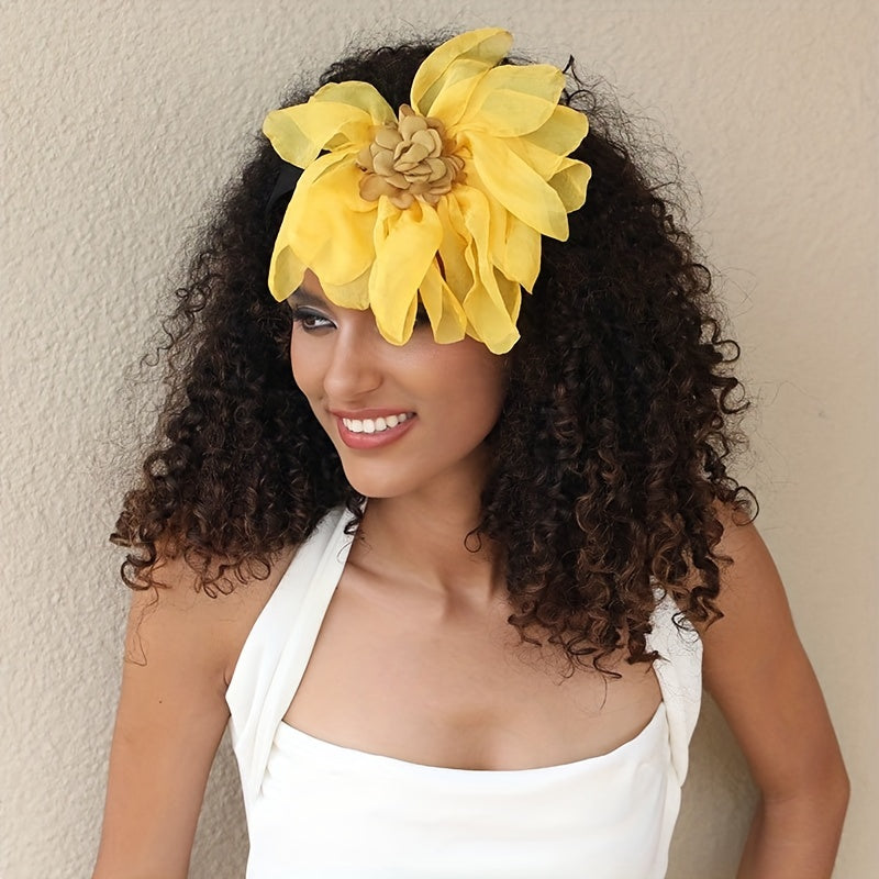 Fabric Mesh Flower Headband Female Hoop Hair Band Hair Accessories Women