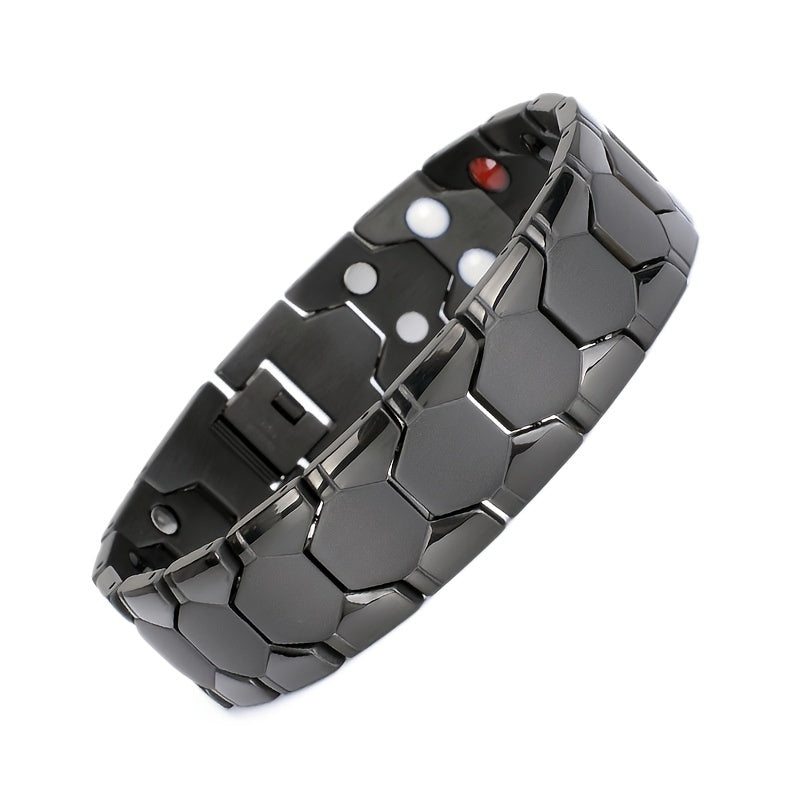 Men's Square Bracelet Germanium Stone Magnet Hand Decoration Wide Version