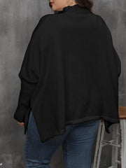  Casual Solid Bat Sleeve Round Neck Sweater