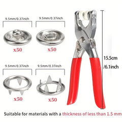 51pcs Alphabet Snap Kit w/ Pliers Tool Metal Snap Fastener Set for Leather Sewin