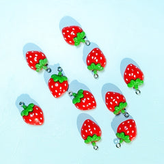 10pcs Strawberry Charms for DIY Jewelry Making