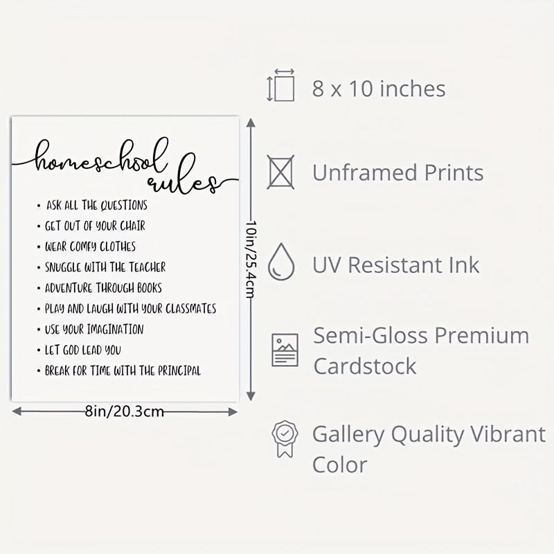 Home Rules Wall Decor - Child Wall Art Decoration - Wall Hanging 20 x 25 cm