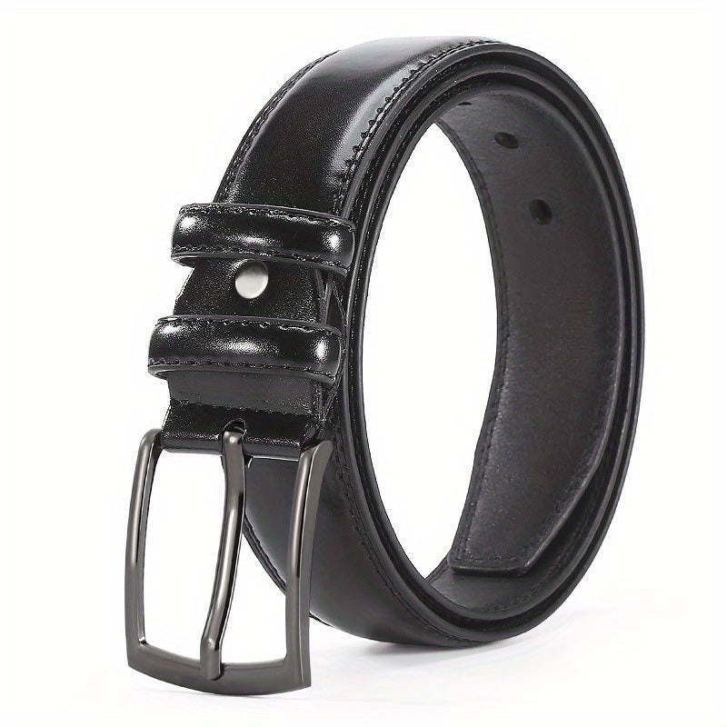 Men's PU Leather Belt w/ Square Buckle Waist Strap