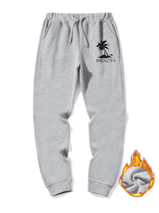 Men's Palm Trees Graphic Sherpa Fleece Sweatpants