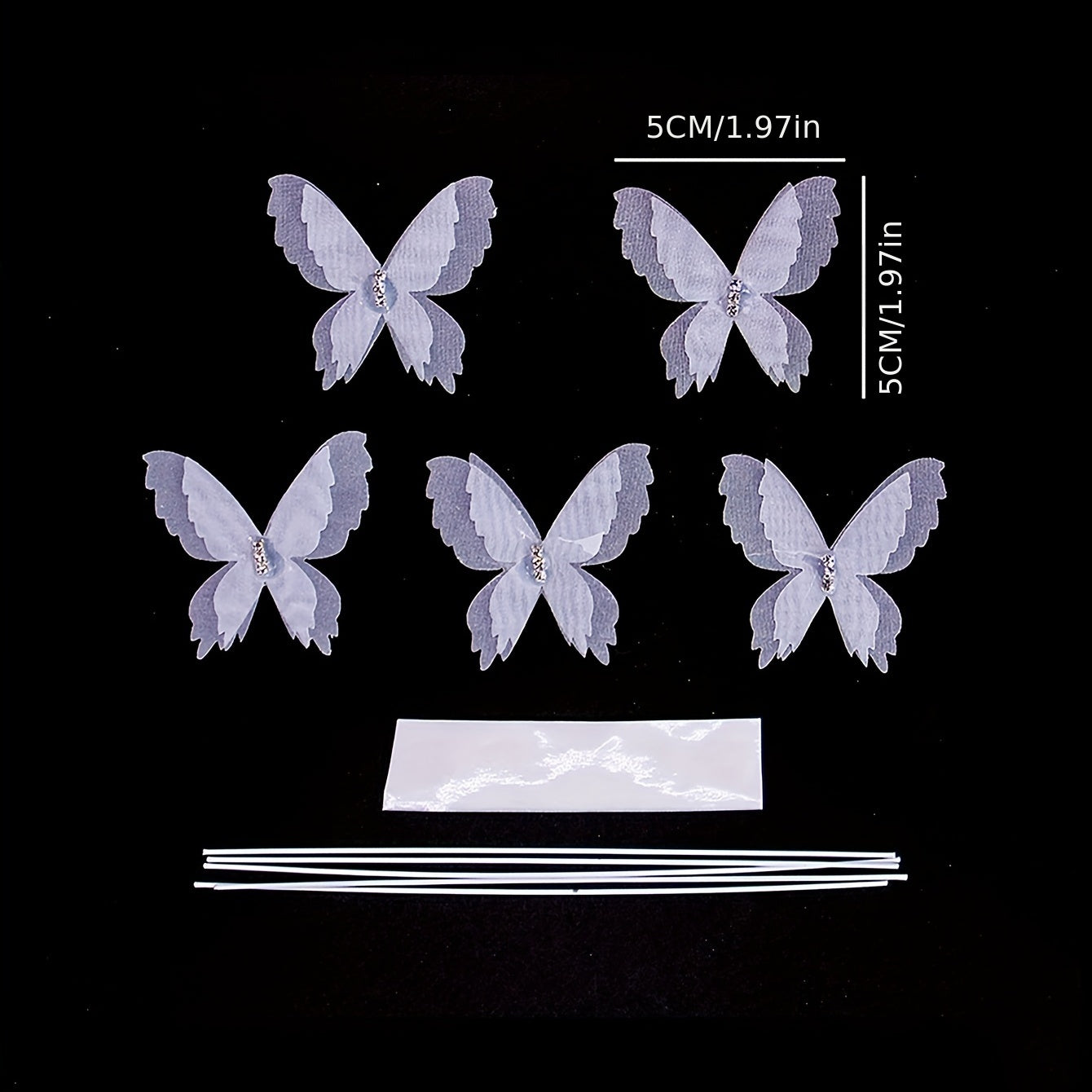 5pcs Butterfly Cake Toppers Metal Golden Cake Topper For Girls Women's Birthday