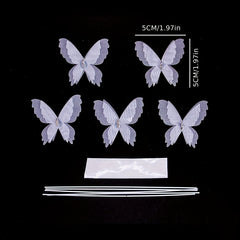 5pcs Butterfly Cake Toppers Metal Golden Cake Topper For Girls Women's Birthday