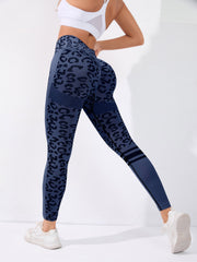 Leopard Pattern Yoga Leggings High Rise Stretchy Workout Pants