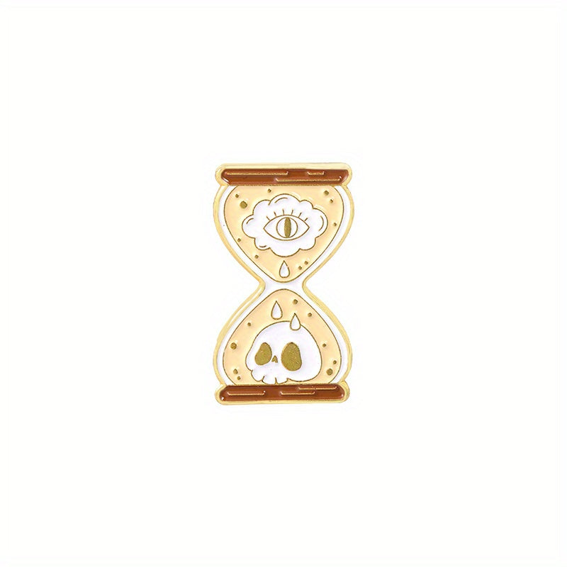 Hourglass Shape Paint Metal Badge Lapel Pin