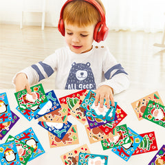 24pcs Christmas Stickers Santa Snowman Face Xmas Crafts Party Favors