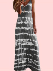 Women's Plus Tie Dye Round Neck Maxi Dress