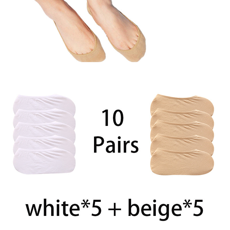 10 Pairs Invisible Low Cut Ankle Socks Women's Stockings