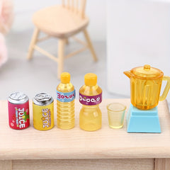 6pcs Dollhouse Juicer & Juice Cup Set- Realistic Accessories Blender Measuring