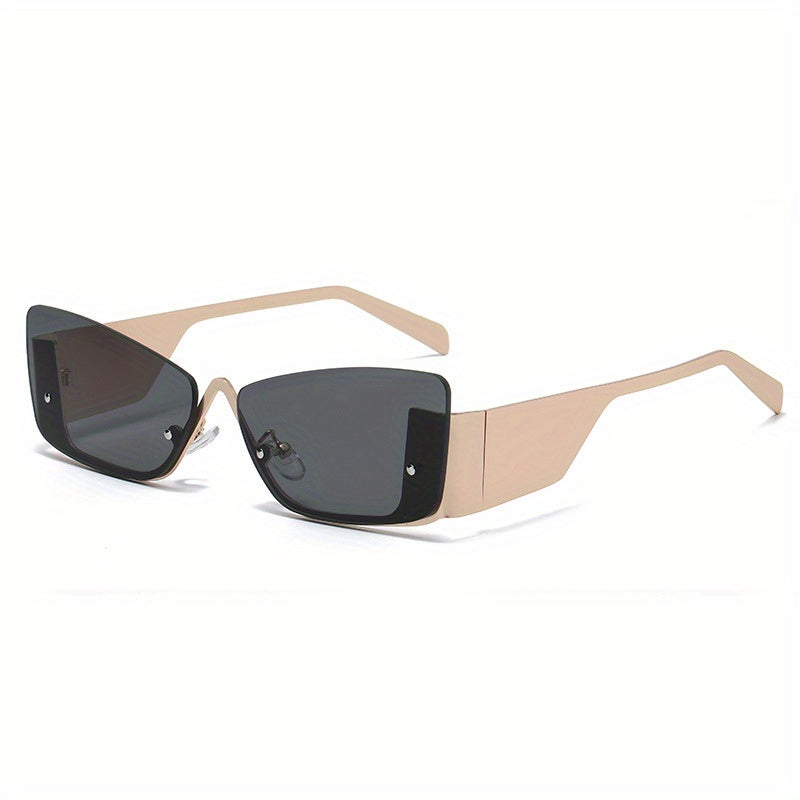 Y2K Semi Rimless Sunglasses Metal Glasses UV400