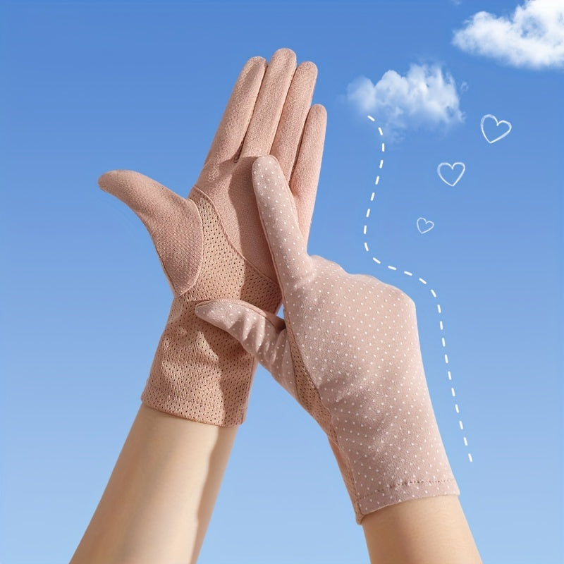 Silk Cold Feeling Gloves Lightweight Breathable Sun Protection Gloves