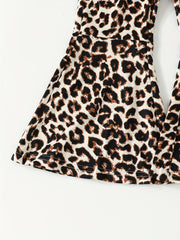 Girls Leopard Print Flare Pants for Outfit