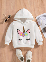 Baby Unicorn Cartoon Graphic Sweatshirt Kids Spring And Autumn Hoodie