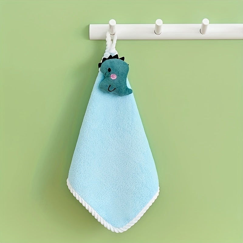 Cartoon Fingertip Towel Soft Absorbent with Hanging Loop for Bathroom
