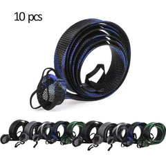 10pcs Leofishing Fishing Rod Sleeve 74 8in Braided Mesh Rod Cover with Straps