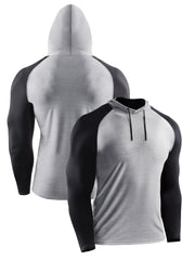 Quick Dry Men's Long Sleeve Hoodie for Fitness Run