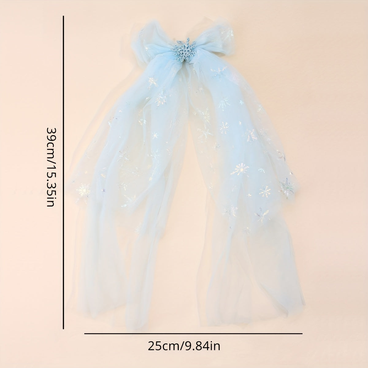 Snowflake Hair Bow Clips Sparkly Chiffon Barrettes Hair Accessories