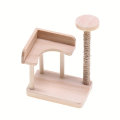Wooden Cat Tree Playhouse Resin Cat Scene DIY Decor