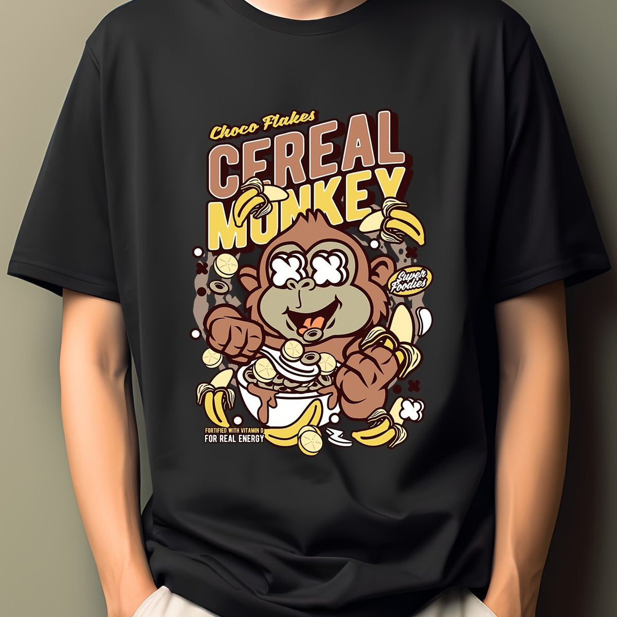 Men's Hip Pop Cartoon Print Tee - Moisture Wicking T-shirt