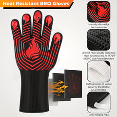 1pc BBQ Gloves 1472 F Heat Resistant Gloves Fireproof Mitts