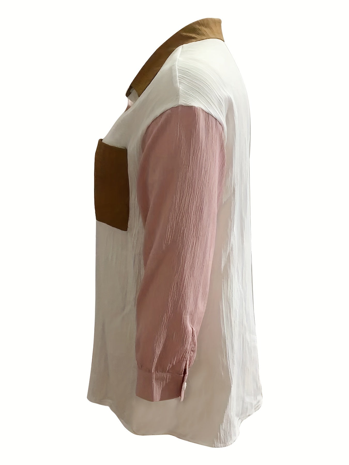  Colorblock Textured Button Up Shirt