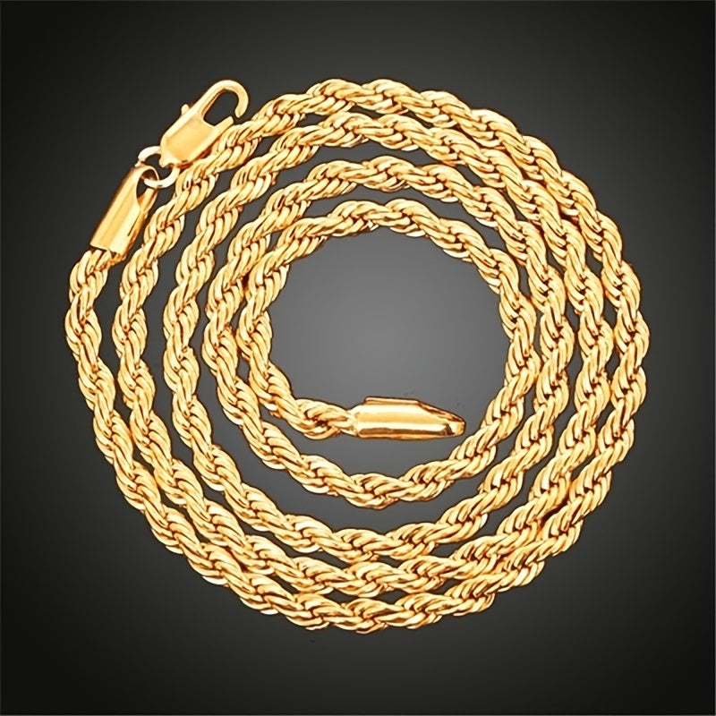 Golden Plated Silver Twist Necklace Bracelet Set