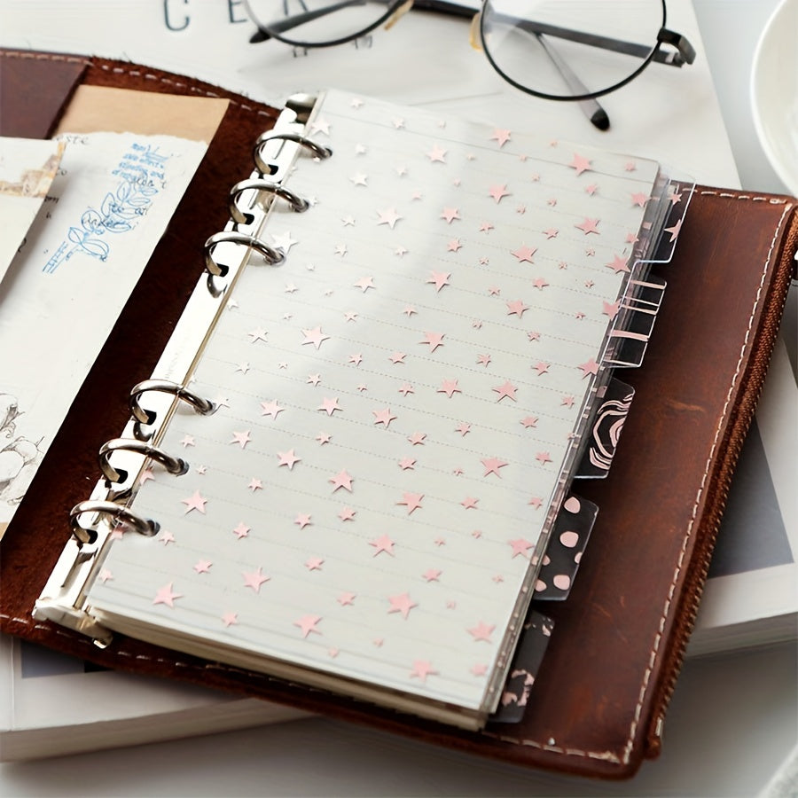5pcs Star Leaf A5 A6 Loose Leaf Separator Page for Students & Office