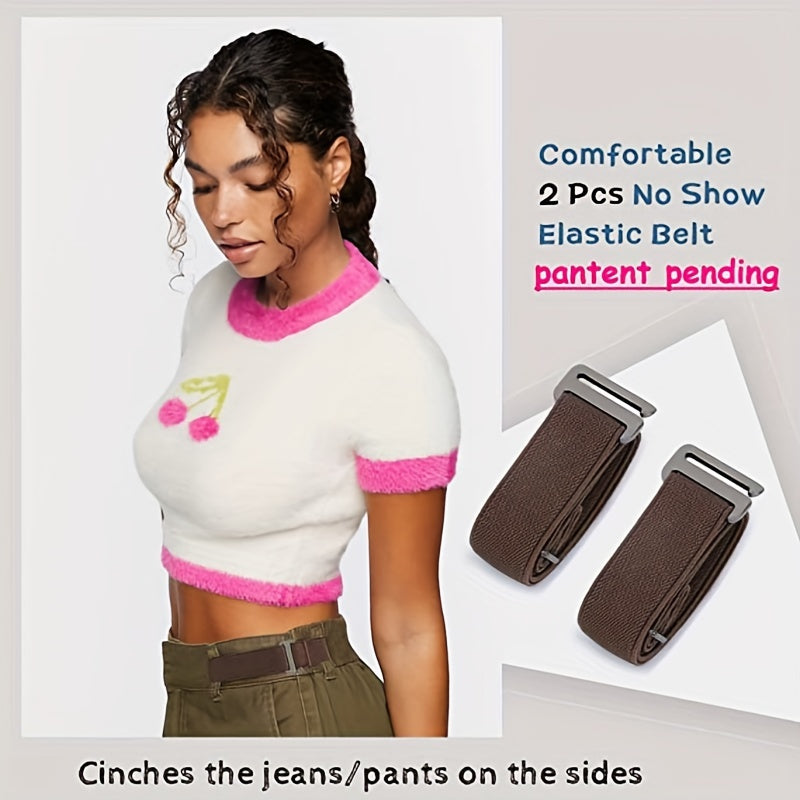 No Buckle Stretch Belt For Women & Men - Set of 2
