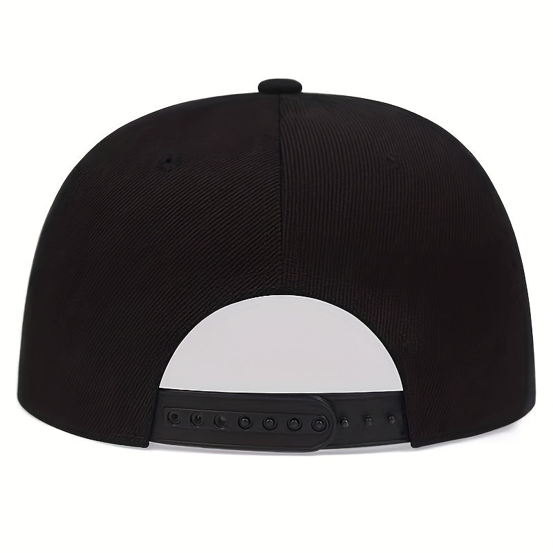 Men's High Embroidered Flat Brim Hat