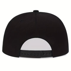 Men's High Embroidered Flat Brim Hat