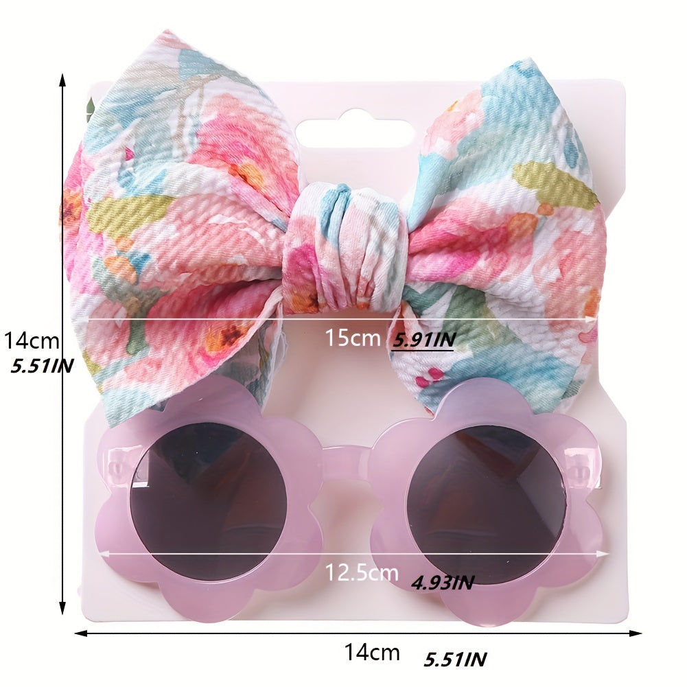 Kids Sunglasses Headband Set UV Protection Gift for Children