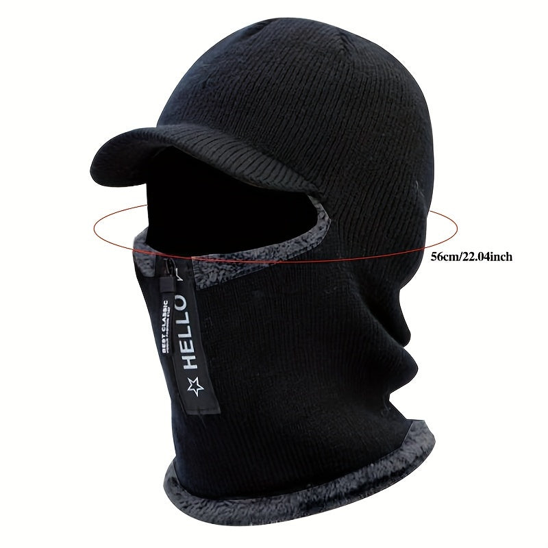 Warm Knitted Hat Cycling Woolen Hat Neck Gaiter