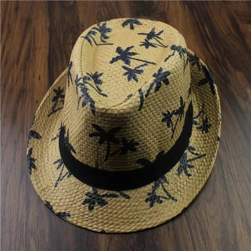 Kids Coconut Tree Top Straw Sun Hat for Beach Summer Protection