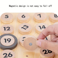 Wooden Calendar Montessori Reusable Magnetic Puzzle Learning Tool