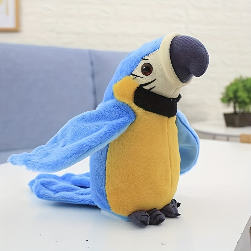 Parrot Plush Toy with Wing Flapping and Recording Feature